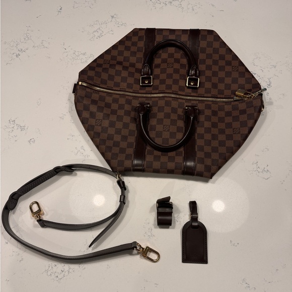 Louis Vuitton Keepall Bandouliere Bag Damier Ebene 45 - Picture 2 of 16